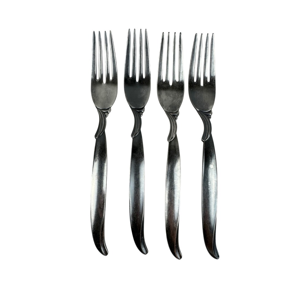 1847 Rogers Bros Flair Silverplate Dinner Forks Set of 4 Mid Century Modern IS